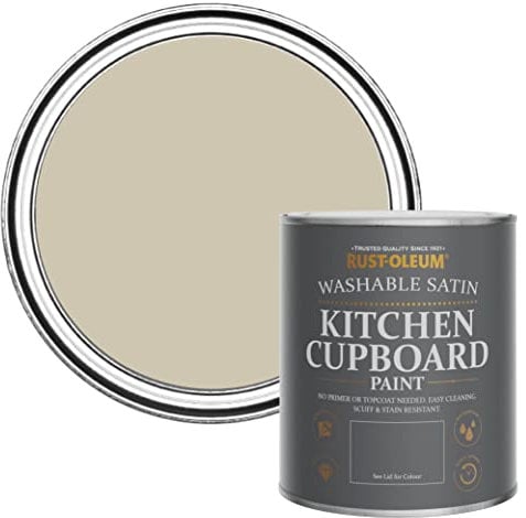 Rust-Oleum Beige Scrubbable Kitchen Cupboard Paint in Satin Finish - Silver Sage 750ml
