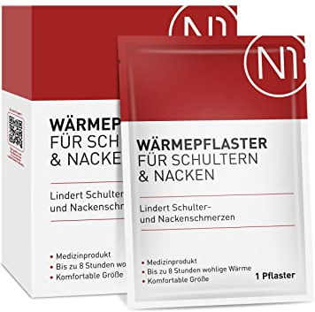 N1 Wärmepflaster Nacken und Schulter 4 St. - Medizinprodukt - Lindert Schulter- & Nackenschmerzen - komfortable Größe - Nackenwärmer, Schulterwärmer