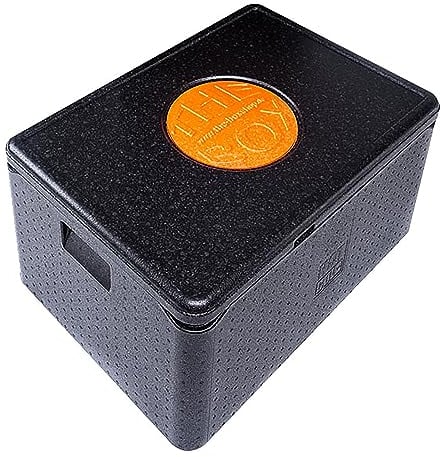 THE BOX Thermobox Universal groß - Volumen: 68,5 x 48,5 x 36,5 cm (80 Liter) - Nutzhöhe: 30 cm - Farbe: schwarz - 1 Isolierbox aus EPP Kunststoff