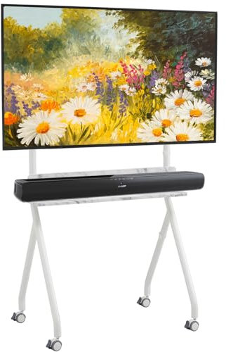 Fydeamer Soporte universal para TV con ruedas móviles, color blanco