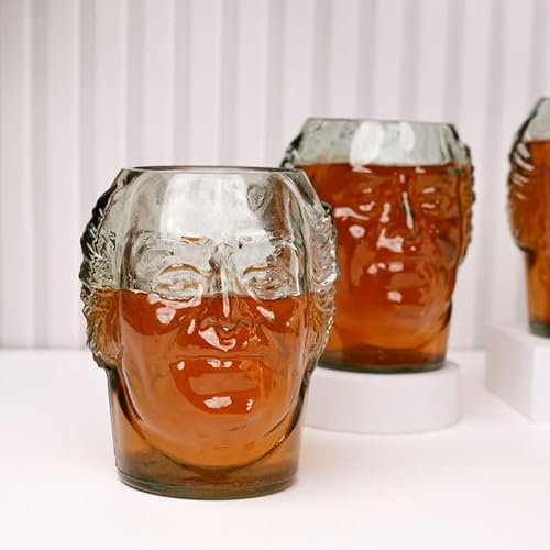 GoGiftid Upcycled Glass – 700ml Eco-Friendly Rum Glasses Created Using Old Monk Bottle | Vintage Barware for Whisky Rum & Cocktails (Pack of 1)