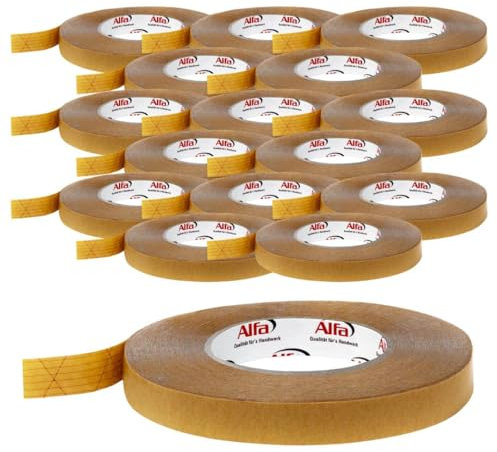 Alfa 16x Montageband Profi-Qualität 20 mm x 50 m doppelseitig klebend für Dampfbremse, Dampfsperre, Unterspannbahn schnelle und sichere Montage