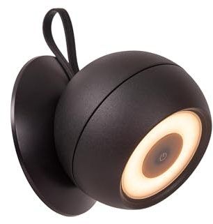 LUCIDE LUNEX - wiederaufladbare Wandleuchte Innen/Außen - Akku/Batterie - LED Dim. - 1x2W 3000K - IP54 - Magnetisch - Schwarz