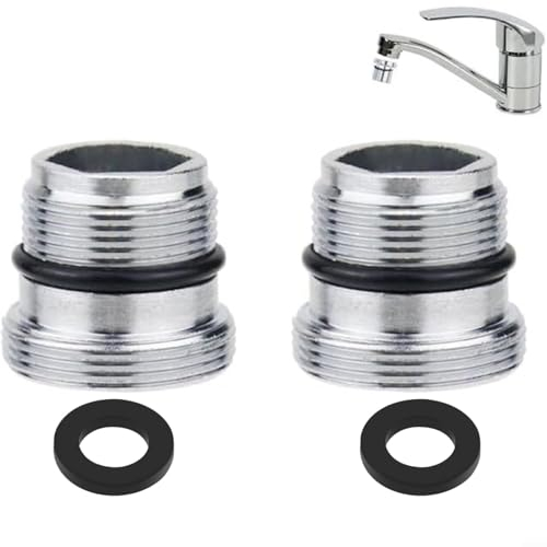 CWOQOCW Lot de 2 adaptateurs de robinet à eau avec filetage mâle M18.5-M22 - Pièces de rechange avec 2 anneaux