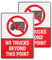 No Trucks Beyond This Point Sign 10 X 14 Inch 2 PCS