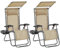 Yaheetch Outdoor Zero Gravity Sun Lounger Foldable Recliner Adjustable Patio Garden Chair w/Canopy, Cup Holder, Carry Strap for Beach Deck Camping Beige/2
