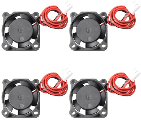 Jopto 4 Mini ventola di raffreddamento senza spazzole silenziosa per stampante 3D 25x25x10mm 2510 DC 24V Cuscinetto Idraulico Con Terminale 2 Pin per Laptop Scheda Grafica PC CPU Custodie per computer