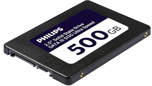 Philips SSD Interno de 2,5 Pulgadas, SATA III, 500 GB, S130 Ultra Speed, Velocidad de Lectura de hasta 550 MB/s