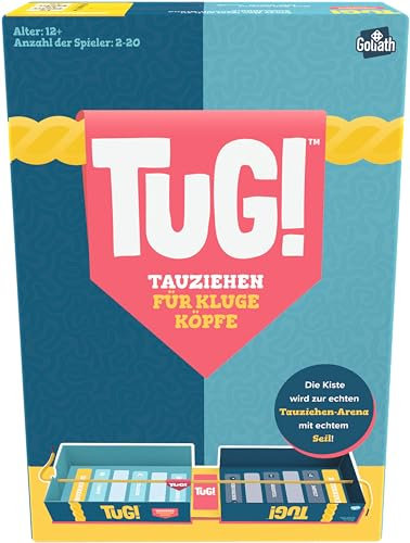 Goliath Tug!, Gesellschaftsspiele mit Quizfragen AB 12 Jahren, Quizspiel mit Tauziehen, Spiel für 2 BIS 20 Spieler
