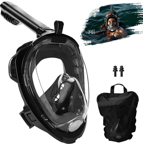 Kasanni Schnorchelmaske Erwachsene Tauchmaske 180°Vollgesichtsmaske Vollgesichtsmaske Schnorchelmaske Hd-Antibeschlag, Kompatibel Mit Action-Kameras, Geeignet FüR Jugendliche Und Erwachsene (L/XL)