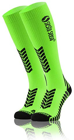 sesto senso Kompressionsstrümpfe Unisex Damen Herren Hohe Sportsocken Laufsocken 47-50 Grün