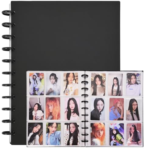 Kpop Fotokarten-Ordner mit 30 Innenseiten, 5,1 x 7,6 cm, Fotokartenhalter, Buch, DIY-Fotoalbum für Fujifilm Instax Mini Polaroid Sammelkarte, Schwarz
