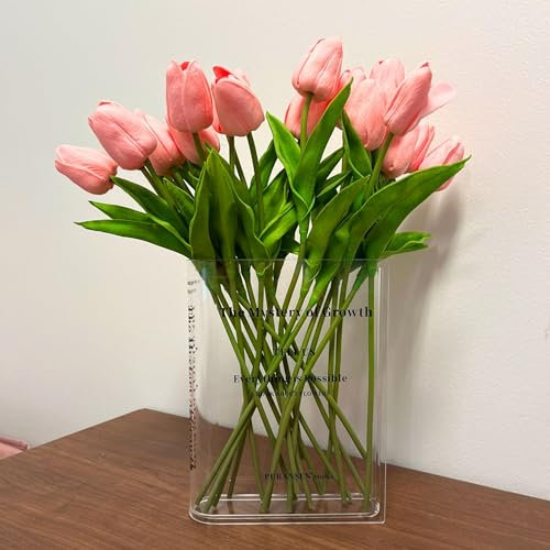 Fonyiunce Vase de Livre en Acrylique,Fleur de Livre Transparente,Vase de Tulipe,Adapté à la Décoration de la Maison ou à la Décoration Florale,Vase en Forme de Livre
