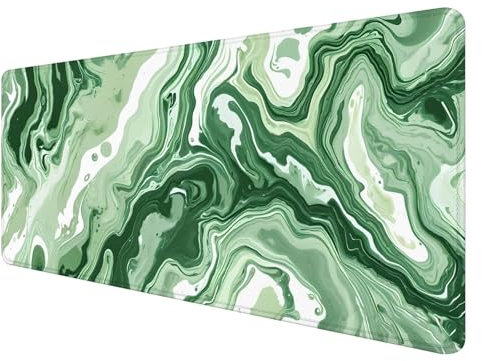 Tapis de Souris Vert, Tapis de Souris 800x300mm, Grand Tapis de Souris Gamer avec Surface en Caoutchouc Antidérapant, Tapis de Souris XXL Gaming Matcha Améliore la Précision et la Vitesse, M-8