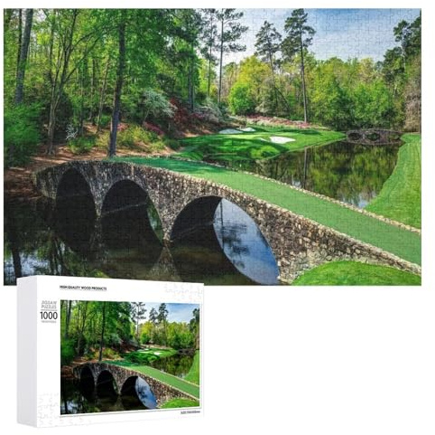 Jigsaw Puzzles for Adults 1000 Pieces - Puzzle Masters Championship National Golf Course Landscape Wooden Decompression Toys