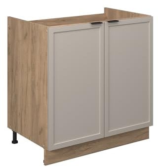 Vicco Spülenunterschrank Fame-Line, GrauBeige, 80 cm ohne Arbeitsplatte