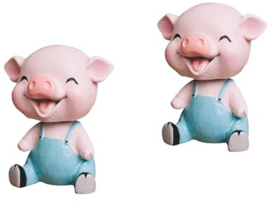 WOONEKY 2stücke Wackelkopf Schwein Dekorationsfigur Nicken Piggy Ornament Für Auto Zuhause Und Lustige Geschenkidee Für