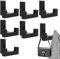 DAIRYCOF 6 Stück Garderobenhaken Schwarz Zinklegierung kleiderhaken akustikpaneele Wandhaken Schwarz Kleiderhaken (Tetris Kleiderhaken Zinklegierung)