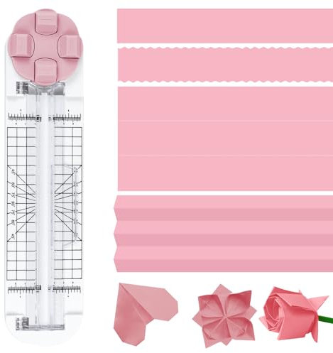 Paper Cutter, 4 in 1 Letter Opener with Side Protection Ruler, Scrapbooking Tool for Paper Crafts, Line, Line, Wavy