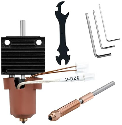 JUUPINE for Creality K1/K1C/K1 Max hot end high temperature upgrade kit K1 series ceramic heater, 3D high speed printer print head kit with heat sink (with 1 replaceable 0.4mm hardened steel nozzles)