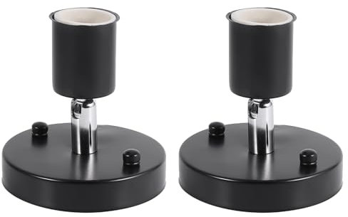 Douille D'ampoule, E27, Rotation à 180 Degrés, Lampe de Plafond Réglable Moderne, Base de Support D'ampoule, Douille de Support D'ampoule Murale (Noir*2)