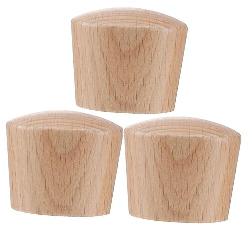 NAMOARLY Wooden Lid Knob Pot Lid Handles Universal Beech Wood Replacement Knobs Heat Resistant for Kitchen 3pcs Light Color