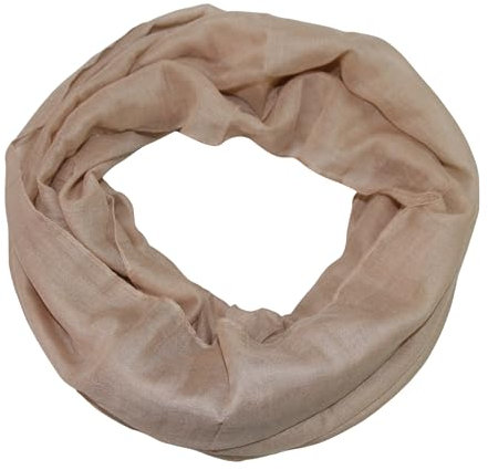 beybey® Basic Damen Loopschal aus Viskose & Baumwolle und in vielen Farben. Perfekte Geschenkidee! (beige)