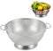 Scolapasta Microforato in Acciaio Inox, Colapasta Metallico Perforato per Cucina con Manico e Base, Filtro Professionale, Filtro Durevole per Scolare Verdura, Frutta, Riso e Pasta, 22,5 cm