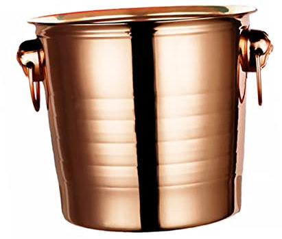 Gatuida 1 Stück Eimer kühlbox eiswürfelkühler ice cubes tray Tragbarer Eiskübel eiswürfel box Eiskorb Eiskühler kalt behälter blumenbank kann Bareiseimer Rostfreier Stahl Rose Gold