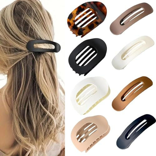 8 Stück Flache Haarklammern, Haarklammer Flach, Hair Clip, Claw Clip, Haaraccessoires Damen, Perfekt für Büro, Schule, Zuhause und Unterwegs, Stilvolles und Praktisches Haaraccessoire