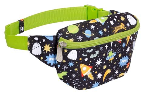 A Little Lovely Company Kinder Gürteltasche mit einzigartigem Design, Crossbody Tasche, Geldgürtel, Wandern, Reisen, Jungen, Mädchen, Polyester, blacks, 23 x 13 x 5 cm, Kinder Gürteltasche