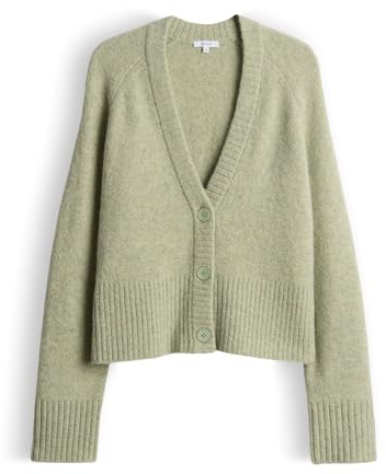 OPUS Damen Strickjacke | DASSI Regular Cardigan aus Alpaka Wollmix Soft Matcha, 42