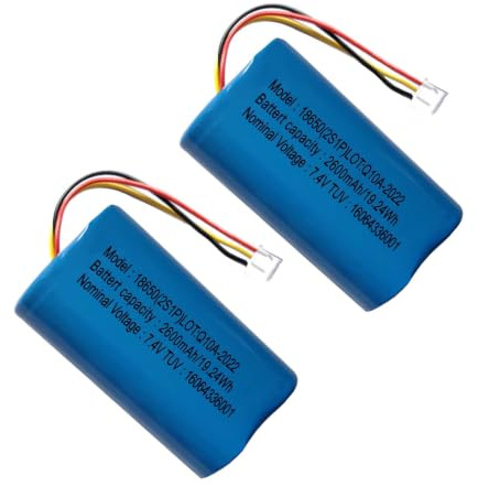 AOLIKES 18650 2S1P 7,4 V 2600 mAh Wiederaufladbarer Li-Ionen-Akku mit Anschluss, DIY-Akkus unterstützt schnelles Laden (7,4 V 2S1P mit XH2,54/3P-Anschluss 2-Stück)