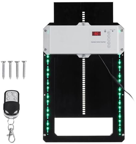 Moteur de portail coulissant, 130ft RC contrôle de synchronisation poulailler ouvre-porte automatique ouverture de porte ferme 110-220V poulet animaux chien ouvre-porte