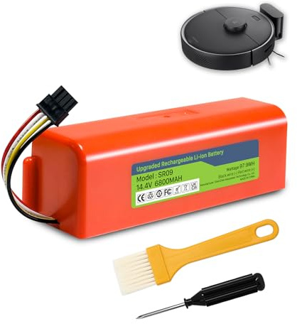 2026 Upgrade14,4 V 6800 mAh Batteria di ricambio agli ioni di litio (con alloggiamento) per Xiaomi S5 S50 S6 S7 S5 Max Mijia s51 s502-00 Aspirapolvere robot Mijia 1/2 generazione
