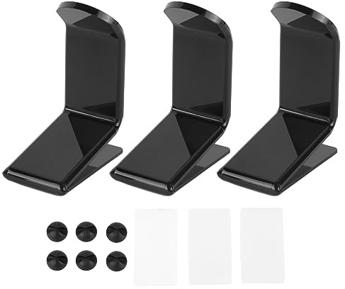 Ahgsup Support Mural en Acrylique pour Manette de Jeu sous Le Bureau, 3 Pièces, Organisateur de Console de Jeu Noir Peu Encombrant pour Bureau, Robuste et élégant avec Film de