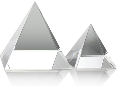 TOYANDONA Pyramide de Cristal à Quatre Faces en Verre Optique, Aide la Contemplation et Décoration de Bureau pour Recherche du Principe Arc-en-Ciel