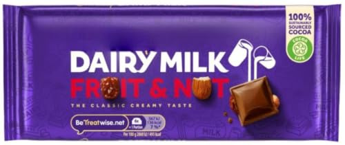Dairy Milk - Fruit & Nut Chocolate Bar 18 x 110G Serving up some sweet happiness Special For Easter Christmas,Birthday,NewYear
