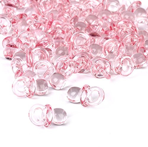 Set mit 50 Mini-Schnullern, Dekoration für Taufe, Babydusche (Rosa)