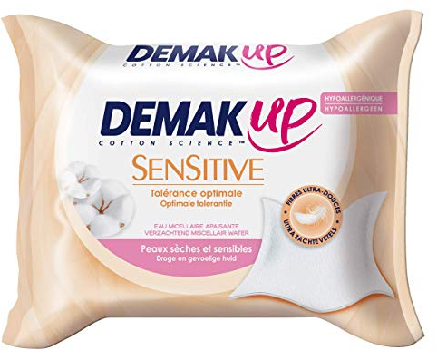 Demak'Up Sensitive - Lingette Démaquillante Peaux Sèches et Sensibles (3 Paquets de 23 Lingettes)