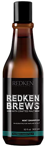 Redken Brews Mint Shampoo, erfrischendes und belebendes Haarshampoo, mit vitalisierendem Menthol und Malz, pflegt und kräftigt das Haar, Haarpflege für Männer, 300 ml