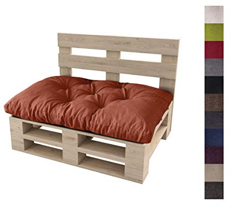 sunnypillow Palettenkissen Auflage Set für Europaletten Indoor und Outdoor Palettenpolster Palettensofa Kissen mit schöner Steppung viele Farben und Größen zur Auswahl Sitzkissen 120 x 60, Orange