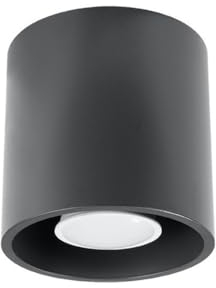 SOLLUX Plafond Quad Round Single Lamp Aluminium Wall Lamp LED Bulb Wall Lamp Geometric Minimalist Minimalist Easy Installation Anthracite Colour 10x10x10 cm