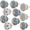 10 X SET Weiß Grau Möbelknöpfe 40mm Knauf f Gewinde Keramik und Edelstahl metrisch M3
