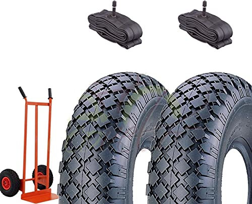 Ecovelò EGA04NCE 2 Pneumatici 3.00-4 + CAMERE COPERTONI RINFORZATI 2PR GOMME per CARRELLI CARRELLINI Portapacchi