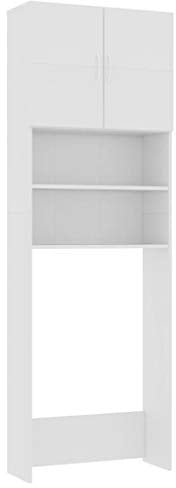 Festnight Mobile per Lavatrice Bianco Moderno in Truciolato 64x25,5x190 cm