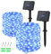 Dalugo Blue Solar Lights Outdoor Garden, 2 Pack 120 LED Solar Powered Fairy Lights 40Ft 8 Modes Waterproof String Lights for Garden, Yard, Tree, Indoor/Outdoor Decoration