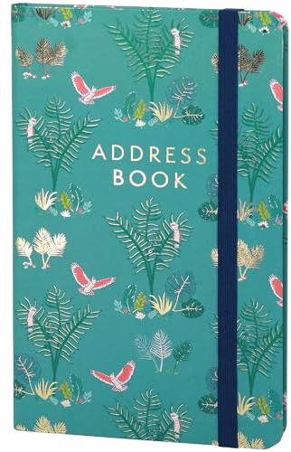 Boxclever Press Small Address Book with 432 Spaces. Address Books with Alphabet Index hardback, Pocket & Change of Address Labels. Perfect Gifts for Women 21 x 13 cm