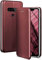 ONEFLOW Business Case für LG G8s ThinQ Handyhülle klappbar mit Standfunktion, Klapphülle Flipcase Cover Dünn, PU Leder Hülle mit Kartenfach, 360 Grad Schutzhülle, Weinrot