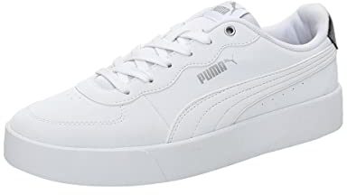 PUMA Damen Skye Clean Rare Metallic Sneaker, White White Aged Silver, 39 EU